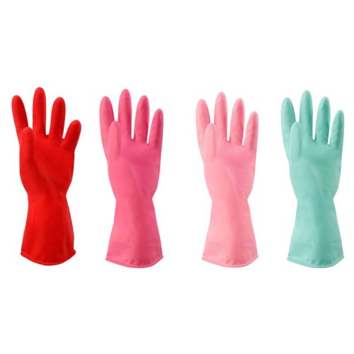 xinqing plus velvet/summer/latex short laundry gloves special waterproof for color dishwashing
