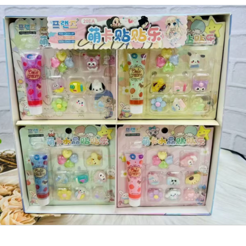 cute card crystal sticker music girl play house diy mini ice cream cup production simulation production cream glue