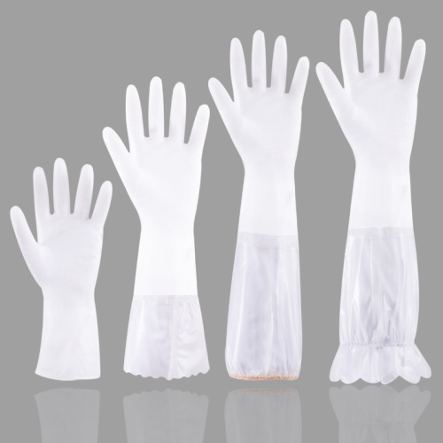 xinqing transparent white household gloves translucent color cleaning laundry dishwashing kitchen thickened durable waterproof antifouling