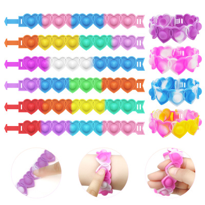 Tiktok Popular New Mouse Killer Pioneer Bracelet Silicone Bubble Love Bracelet Children's Solution Pressure Reduction Toy Pop