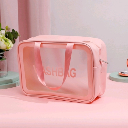 new large capacity travel cosmetic bag portable frosted pu wash bag transparent pvc waterproof portable storage bag