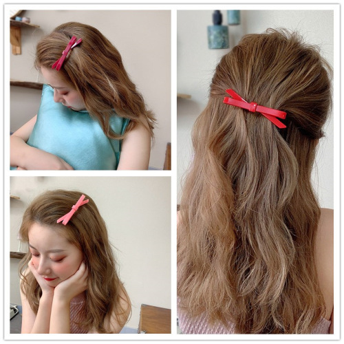 korean female online influencer acrylic bow word barrettes simple temperament top clip back brain spring hair accessories headdress
