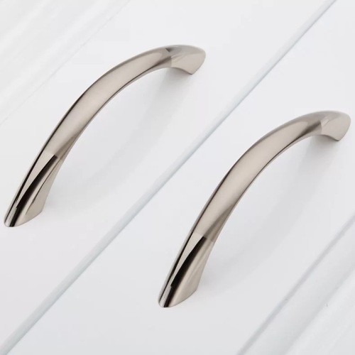 Modern Fashion Bright Stainless Steel Brushed Silver Handle Double White Drawer Cabinet Wardrobe Door Handle Wholesale