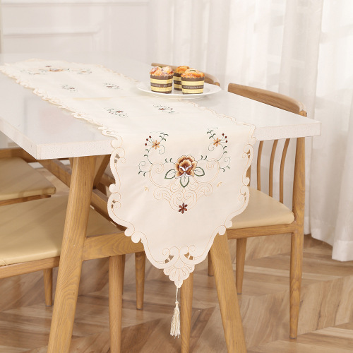 nordic fresh pastoral style table runner table waterproof oil-stained tablecloth popular polyester embroidered simple tablecloth household