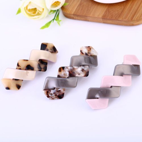 japanese simple all-match acetate hair accessories hairpin exquisite stitching top clip elegant large spring clip factory direct
