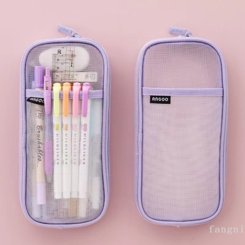 Pen Bag Factory Direct Domestic and Foreign Trade Mesh Pen Bag New Student Corduroy Pen Bag Pencil Case Stationery Storage Bag