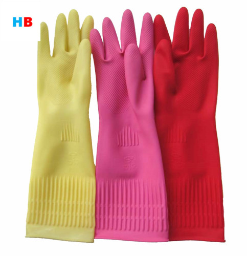 Xinqing 38cm100g Korean-Style Lengthened Kitchen Cleaning Waterproof Thickened Latex Rubber Household Household Household Dishwashing Gloves