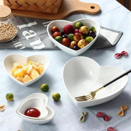 pure white 6-inch love bowl creative home salad bowl rice bowl hotel breakfast heart-shaped bowl