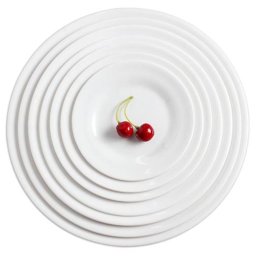 pure white hotel supplies ceramic 10-inch superior flat plate restaurant plate steak plate stall