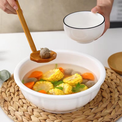 wholesale hotel supplies ceramic chrysanthemum soup ancient bowl thickened non-hot creative tableware