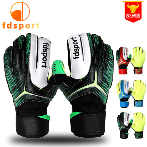 Feidun Football Goalkeeper Gloves Adult Full Latex Gloves with Finger Guard Professional Goalkeeper Competition Protective Gear Gloves