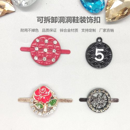 Luggage Accessories Removable Hardware Peas Shoes DIY Metal Shoe Buckle Single Shoes Zinc Alloy Accessories Rhinestone Hat Buckle