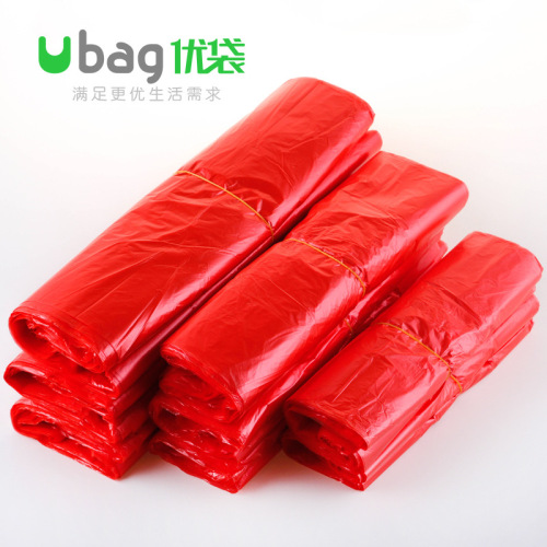 Excellent Bag Red Plastic Vest Bag Wholesale Large， Medium and Small Portable Disposable Fruit and Vegetable Packaging Convenient Bag 
