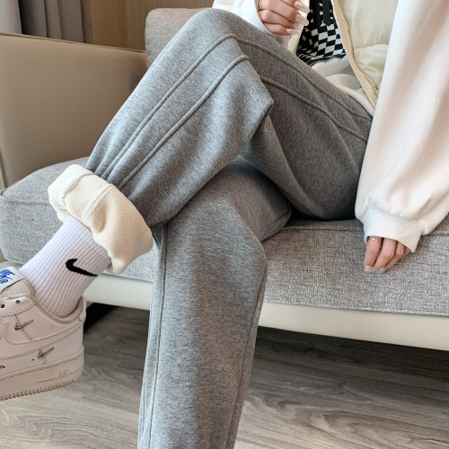 600 thickened soft pants women‘s winter new air cotton fleece-lined ankle-tied sweatpants loose slimming casual sports pants