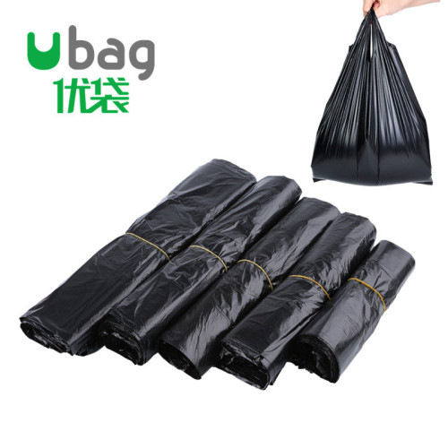 Black Portable Plastic Bag Wholesale Small and Medium Size Vest Vest Garbage Bag Thickened Disposable Convenient Packaging Bag