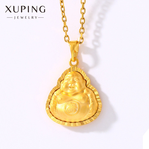 Xuping Jewelry Alloy Plated 24K gold Smiling Face Buddha Pendant Jewelry Retro Fashion Big Belly Maitreya Buddha Pendant