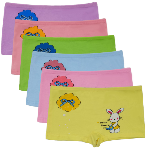 Yunmengni Cross-Border Foreign Trade Girls‘ Boxer Briefs Cotton Little Girl Shorts Printed Pattern Underwear Wholesale