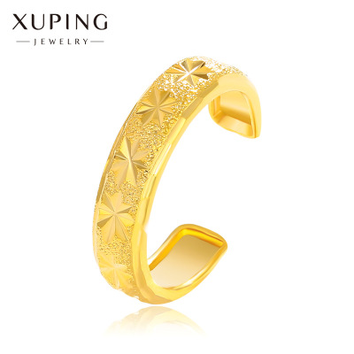 Xuping Jewelry Flash Sand Carven Design Vintage Starry Open Adjustable Ring for Women Simple and Stylish Personality Ring
