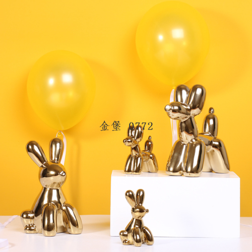 nordic cute golden rabbit balloon dog decoration creative living room wine cabinet decoration modern minimalist wedding gift