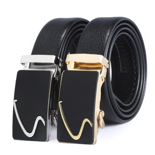 belt men‘s leather automatic iron buckle business korean style belt creative casual all-match wear-resistant gift belt wholesale