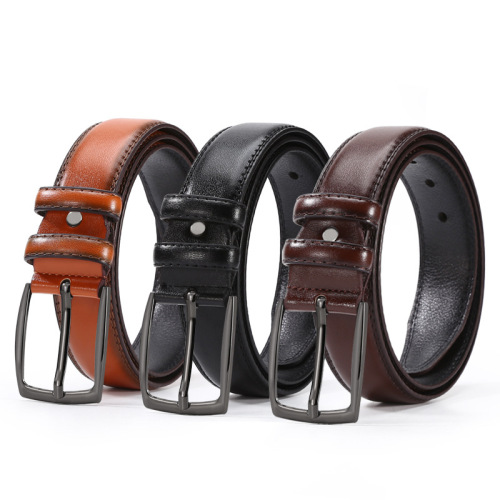 Belt Men‘s Imitation Leather Alloy Pin Buckle Belt Fashionable All-Match Pants Belt Popular Stall Spot Factory Wholesale