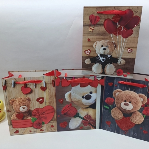 bear new white cardboard valentine‘s day gift 210g gift bag