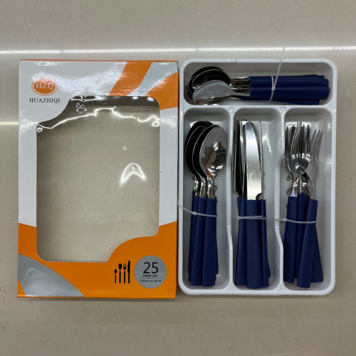 stainless steel color plastic handle 24-piece fruit knife steak knife gift box set