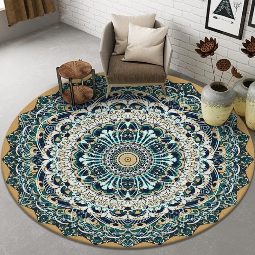 european persian round carpet bohemian style living room coffee table bedroom bedside swivel chair hanging basket round floor mat