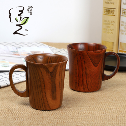 [Green Light] Japanese-Style Solid Wood Cup Natural Wooden Coffee Cup Pastoral Tea Set Wooden Tea Cup Creative Cup