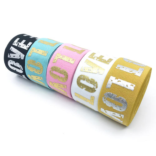 Factory Weaving printed Letter Elastic Band Elastic Shoulder Strap Elastic Band Printed Ribbon Colored Ribbon Clothing Accessories