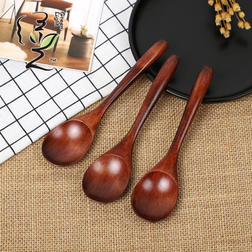 [Green Light] 4 * 15.7cm Factory Wholesale Japanese Deep Mouth Lacquer Wooden Spoon Spoon Spoon Kitchen Wooden Tableware