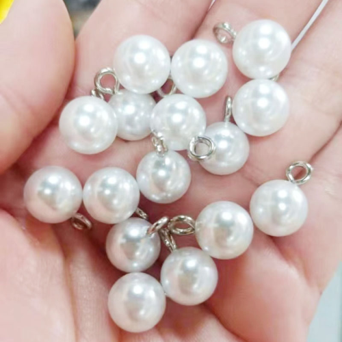 Pearl Button Highlight White Hand Sewing Button round Chanel Style Sweater Cheongsam Decorative High-Leg Jewelry Button 
