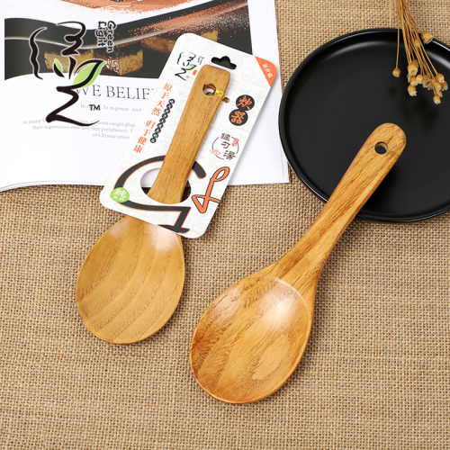 Green Light 7 * 22cm Household Kitchenware Spoon Rice Spoon Bamboo Wood Rice Spoon Kitchen Supplies Bamboo Flat Chopsticks Tableware 
