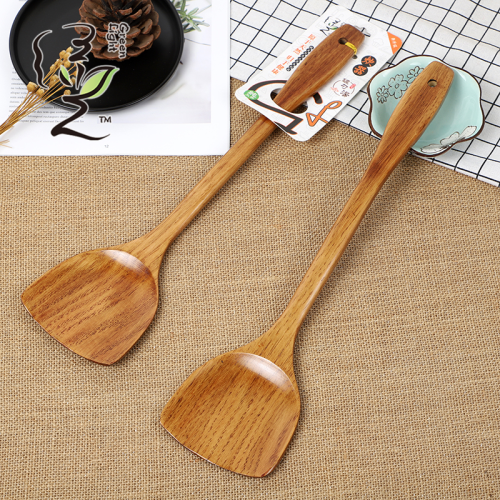 [Green Light] 10*29.5cm Household Solid Wood Flat Shovel Wooden Turner Spatula Spatula Kitchen Supplies Tableware