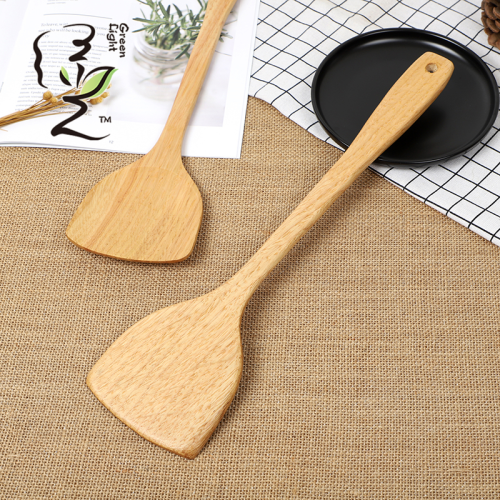 [green light] 9.5 * 39cm log super long handle wooden spatula flat shovel wooden cooking shovel kitchen utensils tableware