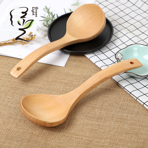 green light 9.3 * 27cm log household wooden rice spoon wooden cooking spoon porridge spoon soup spoon kitchen supplies tableware