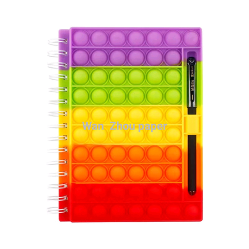 hot-selling mouse killer pioneer silicone bubble notebook can insert pen stationery decompression notepad color notebook