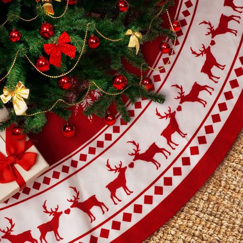 Amazon Christmas Decoration Supplies Pull Velvet Christmas Tree Skirt Christmas Tree Mat Old Elk Christmas Tree tree Skirt 