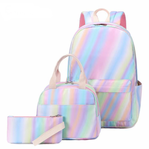 Three-Piece Backpack Backpack Schoolbag Lunch Bag Coin Purse