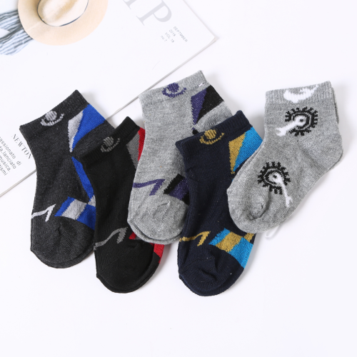 Printed Pattern Decorative Color Children‘s Cotton Socks Spring and Autumn Two Seasons Comfortable Breathable Short Tube Sports Socks Factory Direct Sales