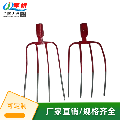 Manufacturer supply Agricultural Fork Morocco Market Iron Fork Outdoor Farm Tools Grass Fork Four-Tooth Fork Manganese Steel Integrated Fork