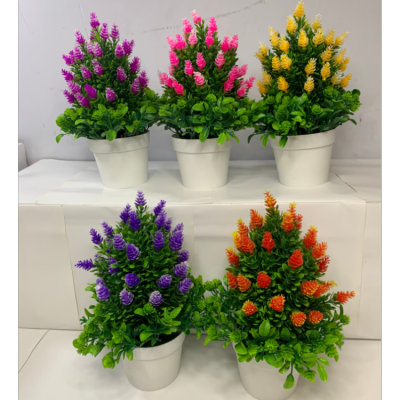 Artificial Artificial Flower Potted Plastic Artificial Flower Green Plant Living Room Decoration
