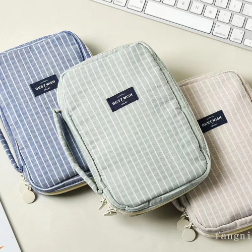 Factory Direct Sales Foreign Trade New Corduroy with Pen Hole Pencil Case Pencil Box Stationery Storage Bag