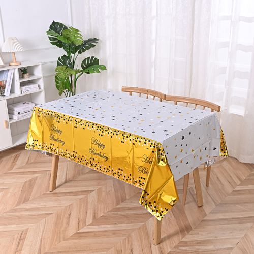 Five-Pointed Star Disposable Aluminum Film Tablecloth Party Decoration Birthday Party Ceremony Layout Table Mat