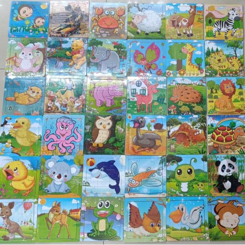 9 pieces blister wooden puzzle cartoon plane puzzle puzzle children‘s early education educational toys factory wholesale