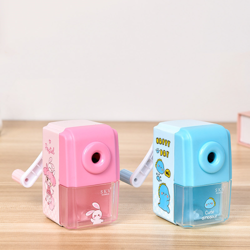 simple cartoon pattern square pencil sharpener for students