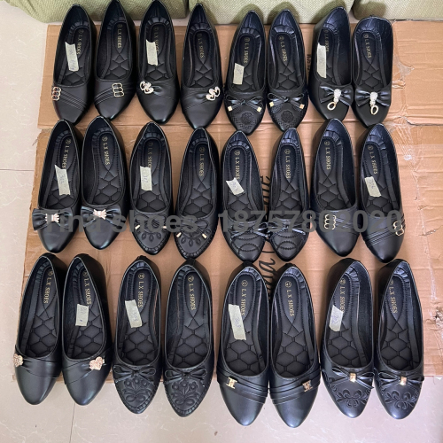 Original Order in Stock Handmade Women‘s Shoes Flat Bottom Pumps All Black Women‘s Pumps Pumps Fashion Shoes Sponge Midsole Comfortable and Durable