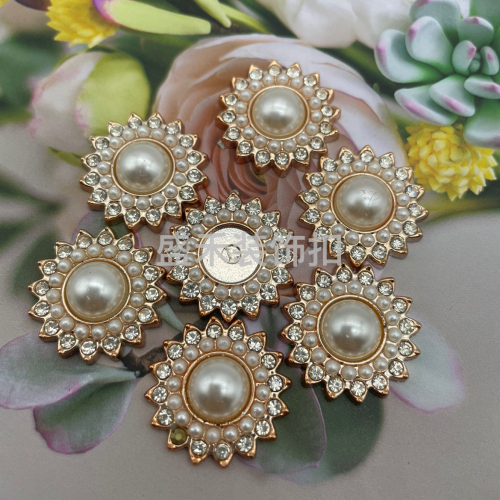 flat pearl buckle plastic button diamond buckle decorative buckle shoes and clothing accessories luggage decoration