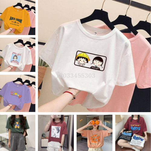 cheap girls women‘s short-sleeved t-shirt women‘s export foreign trade women‘s t-shirt women‘s short-sleeved shirt market stall supply