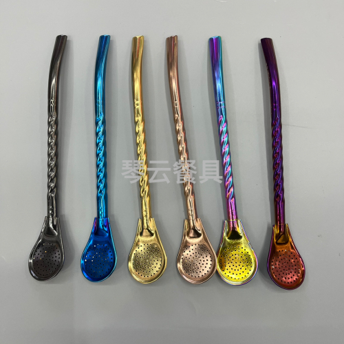 kitchen supplies straw spoon color straw spoon kitchenware